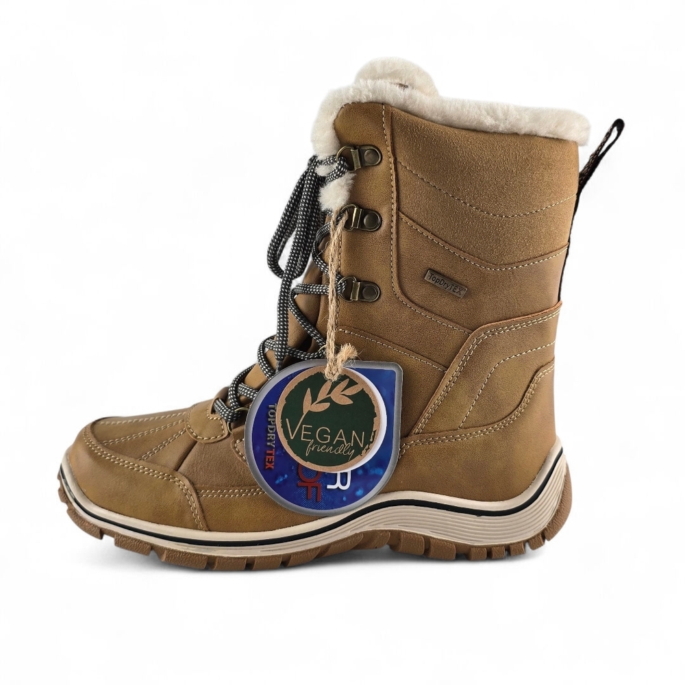 NWT Romika Women's Waterproof Winter Snow Boots Faux Fur Lined TopDry Tan EU 38